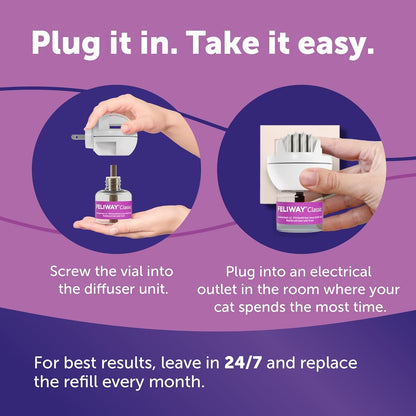 FELIWAY Classic Cat Calming Diffuser Refill (3 Pack, 90 Day) – Cat Pheromone Diffuser Refill Reduces Stress‑Related Behaviors Like Spraying, Scratching, Hiding