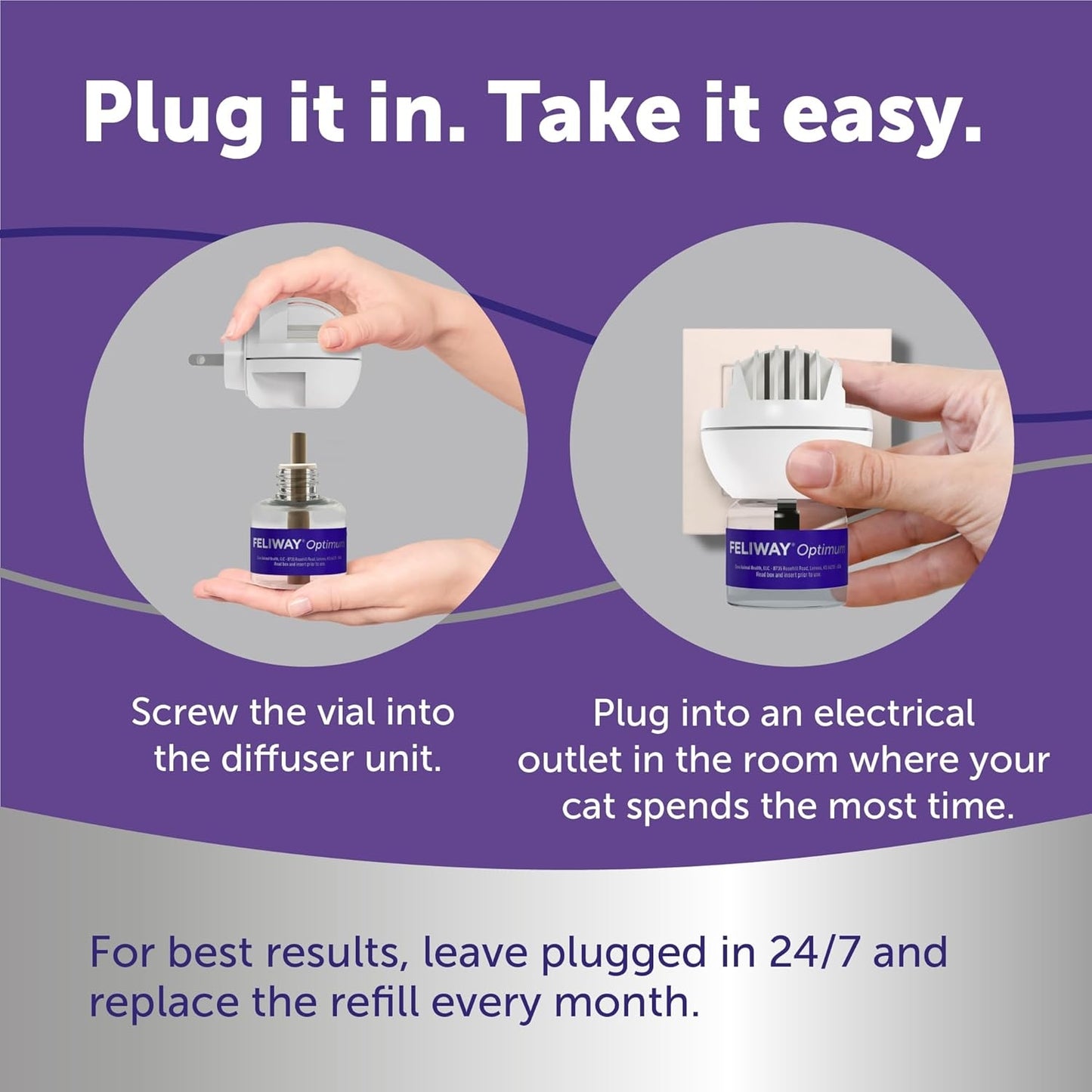 FELIWAY Optimum Cat Calming Diffuser Refill (3 Pack, 90 Day Supply) – Cat Pheromone Diffuser Refill for Advanced Support to Reduce Stress, Spraying, Scratching, Fighting and Hiding